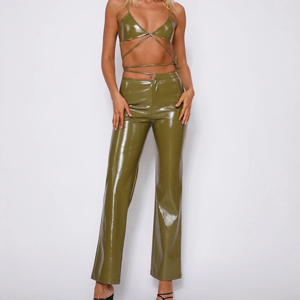 Tiger mist green pant and top set